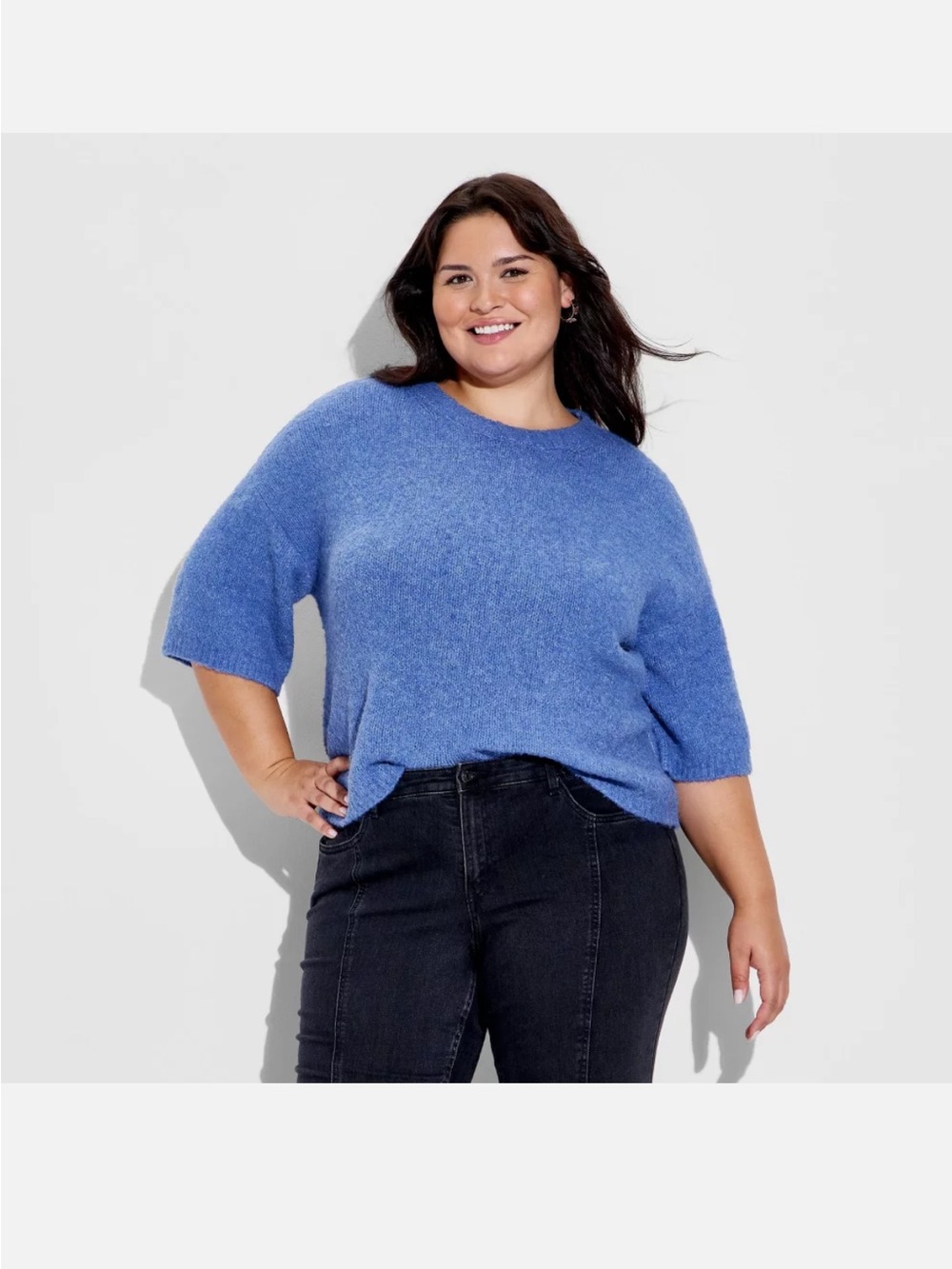 Short sleeve crewneck pullover blue